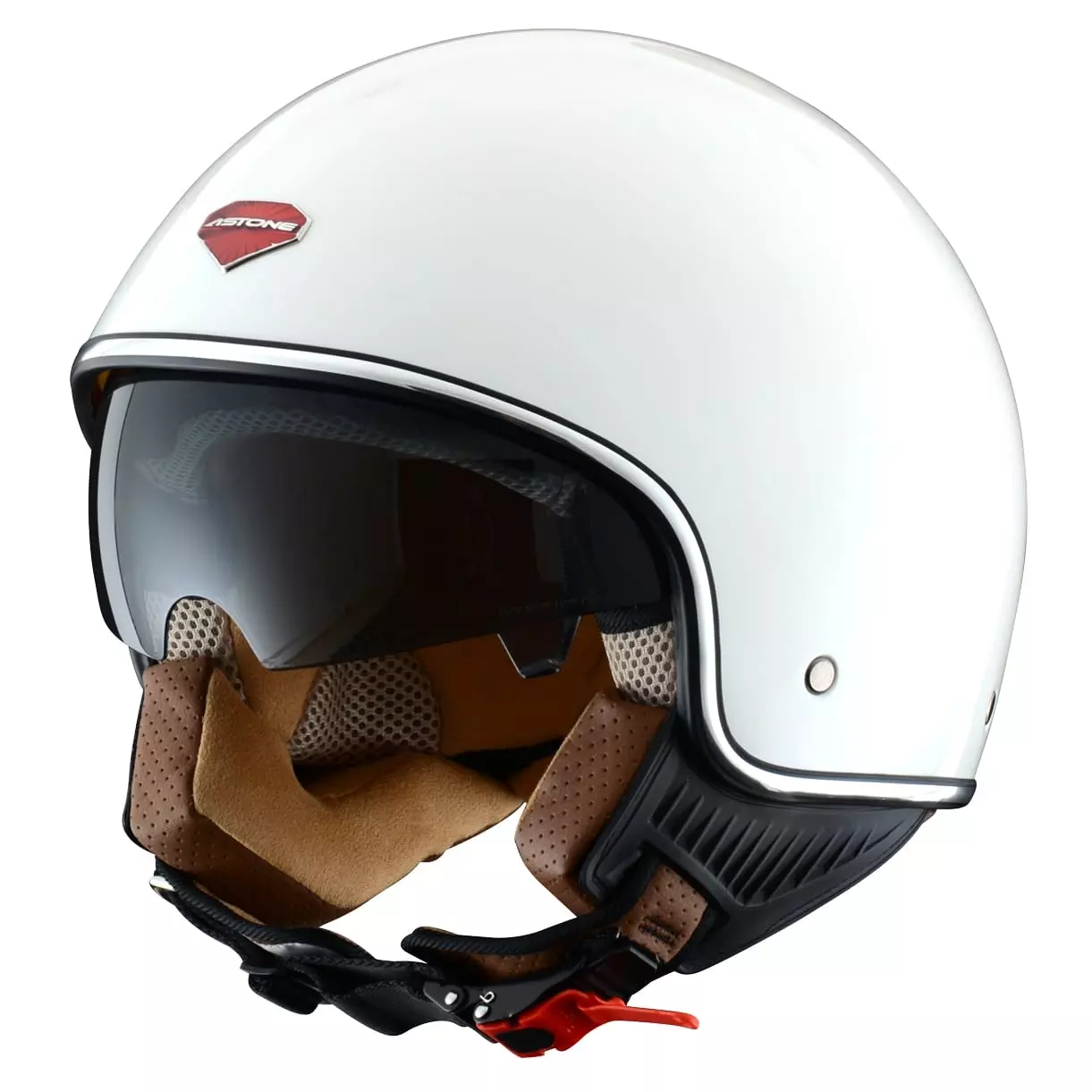 Casque Moto Demi-Vintage En Cuir - Réglable 54-60cm - Avec Lunettes UV Et Écharpe - Plusieurs Couleurs Disponibles