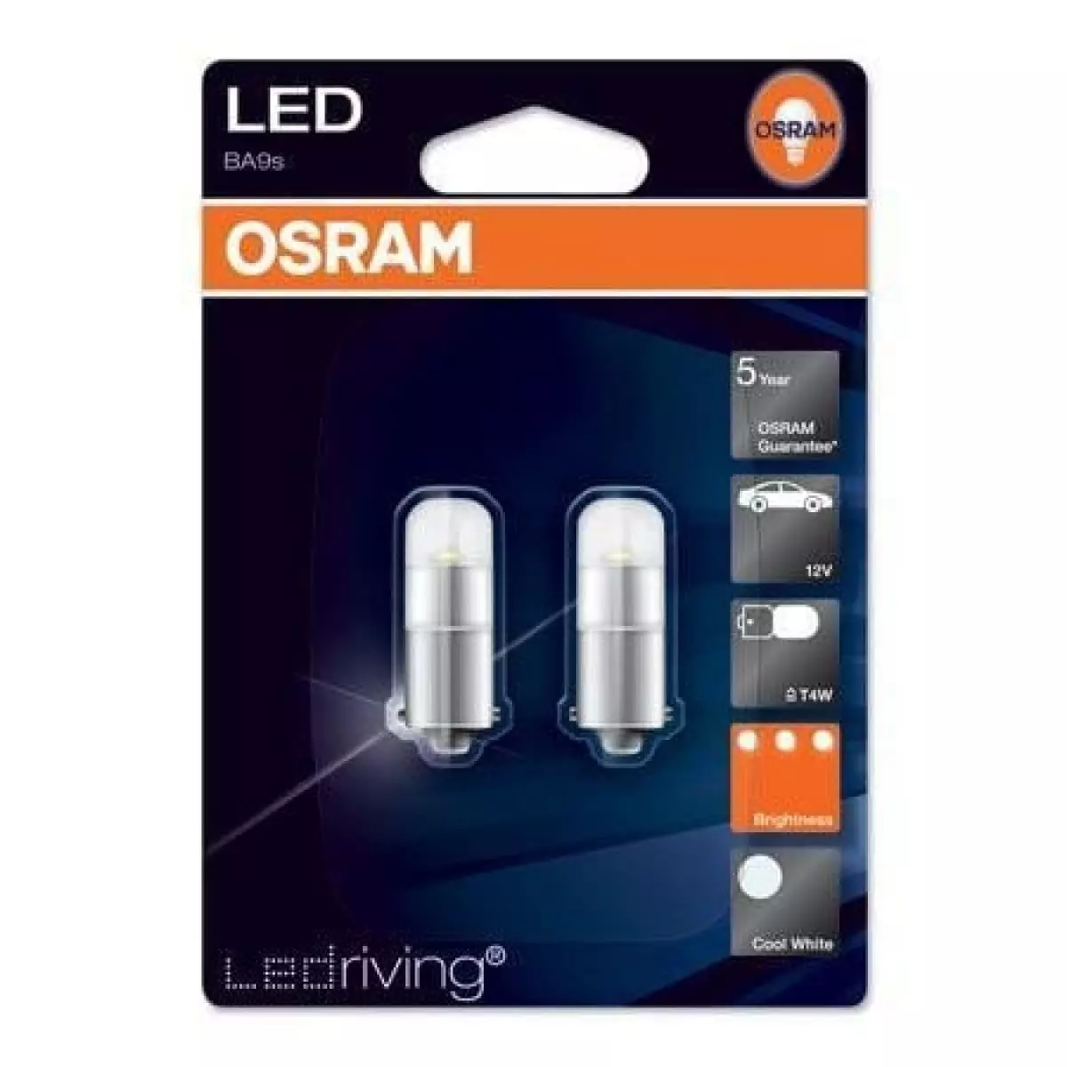 2 Ampoules LED Osram Retrofit T4W 12V/1W Ampoule