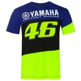 Tee-Shirt VR46 2020 Yamaha Racing Bleu Noir Jaune