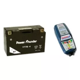 Pack Batterie Power Thunder YT7B-4 + Chargeur de Batterie Tecmate Optimate 4 Dual