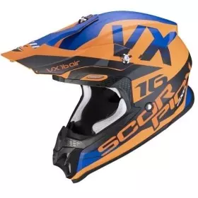 Casque Scorpion VX-16 Air X-Turn Orange Mat Bleu