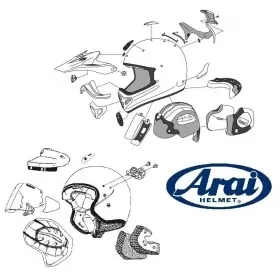 Plaques pivot ARAI Super AdSis J (LRS) Sketch Black pour casques Chaser-V/Chaser-V PRO 