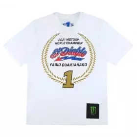 Tee-Shirt Fabio Quartararo Série Limitée FQ20 World Champion Blanc