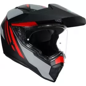 Casque AGV AX9 Refractive ADV Carbone Mat Rouge