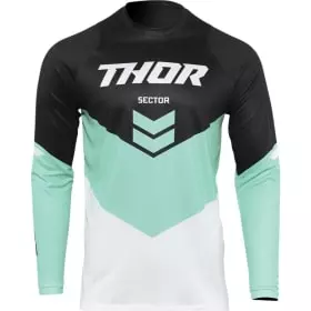Maillot Thor Sector Chev Noir Menthe