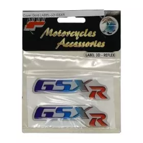 Stickers DG Label 3D GSXR Bleu Rouge