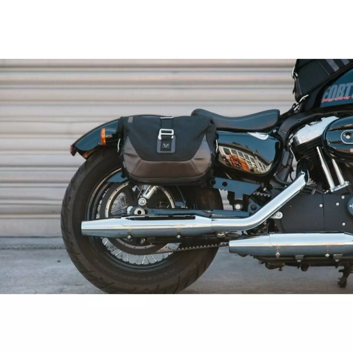 Made In Italie : Sacoche En Cuir Véritable Couleur Noir Pour Harley