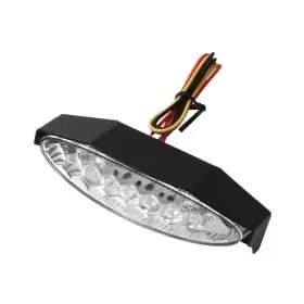 Feu arrière LED Lightech avec éclairage de plaque et casquette alu noir universel